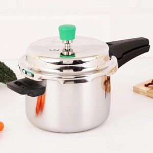 The Indus Valley Tri ply Stainless Steel Outer Lid Pressure Cooker 5 litres Silver