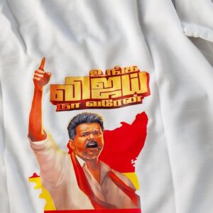TAURUS Vijay Thalapathy Stylish TShirt For Men white Size M