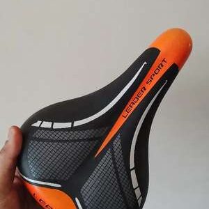 Leader Cycle Seat Complete Material PU Form Mountain Bike Bicycle Saddle Orange and black