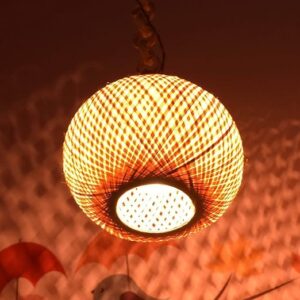 Private Lable bamboo large globe light shades with free installation kit and warm light filament led bulb free size