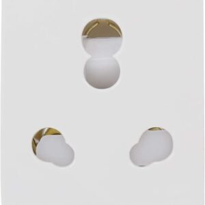 V Guard Modular Socket 3Pin Universal 616A Socket with Shutter White Color Pack Of 10