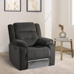 Amazon Brand Solimo Costa 1 Seater Fabric Recliner Velvet Grey colour