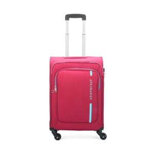 Aristocrat Polyester Dasher Hybrid Spinner Suitcase 4W STR 59 RED colour 43 Cm md