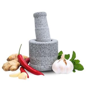 Private Lable Natural Stone Mortar and Pestle Set Grey Natural Traditional Grinder