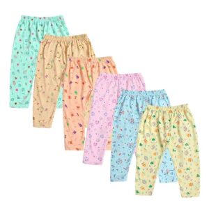 Private Lable Cotton Baby Boys Printed Boys and Girls Cotton Pajama Pants Pack of 6 34 Ymulti colour
