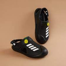 FAME FOREVER Boys Textured Clogs with Pineapple Charm black colour size 30