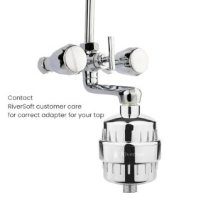 RIVERSOFT SF 15 PRO shower and tap filter for hard water with 15 stage chrome