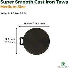 THE INDUS VALLEY Super Smooth Cast Iron Tawa 28305cm Preseasoned Nonstick