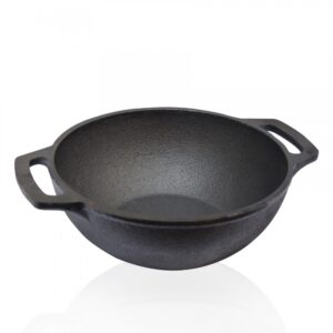 THE INDUS VALLEY CASTrong Cast Iron Kadai 254cm 23LPreseasoned Nonstick 100 Pure Toxinfree Induction
