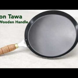 THE INDUS VALLEY 100 Pure Iron Cookware Set 263cmTawa 254cmFry Pan254cm Wok Toxinfree Sheet Iron Preseasoned Induction Gas Kitchen Set for Home set 4