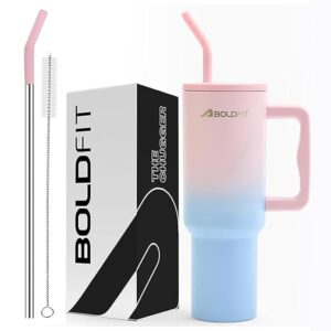 Boldfit Tumbler Bottle Water Bottle with Lid and Straw 12L 1200ml pink and blue colour