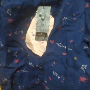 Linen Club mens Printed Spread Collar Shirt multy colour size 39