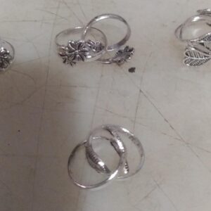 Private Lable ylish Toe Ring Adjustable Silver Toe Rings Women 4 pairs