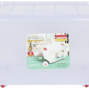 ARISTO Multipurpose Plastic Storage Container Box with Wheels 45 LTR