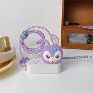 Private Lable I Phone Charger Protector Cute 3D Rabbit Design for i Phone Purple Rabbit