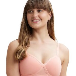 Jockey Women FE40 Womens Wirefree Padded Super Combed Cotton Elastane Stretch Full Coverage TShirt Bra Size 32C 70cm