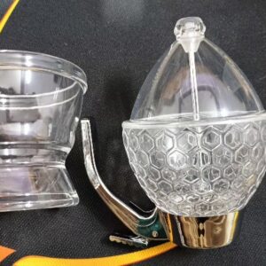 Private Lable Honey Dispenser 250Ml Acrylic Honey Container with Cup Syrup and Sugar Jar PotNo Drip Clear Honey Dispenser