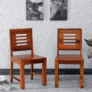 Private Lable Furniture Sheesham Wood Dining Chairs Set of 2 for Dining Room Wooden Furniture
