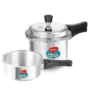 Pigeon by Stovekraft 12708 Aluminium Pressure Cooker Combo Outer Lid 2 litre and 3 litre