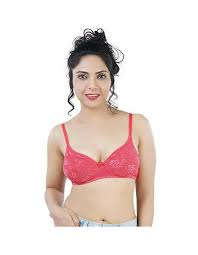DAISY DEE Womens Cotton Lightly Padded Wirefree Full Coverage Bra red colour size 85 cm pack of 1