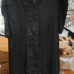 Private Lable womens Collar casual Abaya black colour Size M