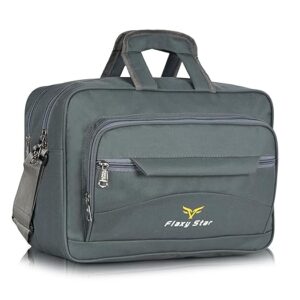 Flaxy Star Professional Messenger Bag Grey Canvas MultiPocket travel carry bag