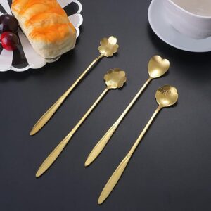 Private Lable Stainless Steel Gold Different Shape Coffee Spoons pack of 3