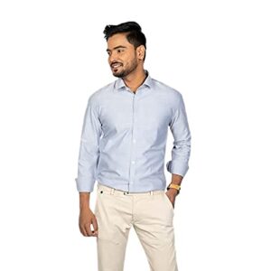 Red chilli collar full sleeve shirt for men blue colour size XL