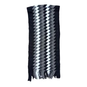 Private Lable Black Winter Wear Acrylic Woolen MufflerScarf For Men Women Warm Lghtweight 1 Pcs Black