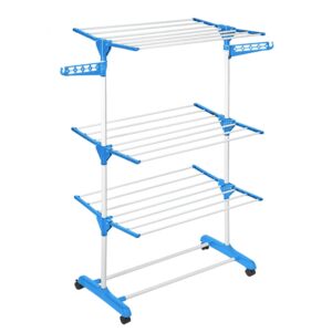 Private Lable ABOUT SPACE 6 ft Clothes Drying Stand 3 Layer blue colour