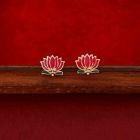 Private Lable Lotus earring for women red colour