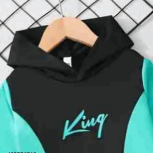 Aviva Printed Hoodie Full Sleeve with pant for boys blackblue colour size M