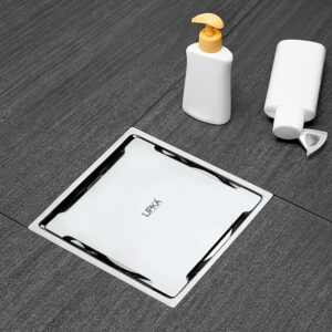 LIPKA Beta Deluxe Square Flat Cut Floor DrainPremium Stainless Steel
