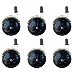 Private Lable Walker Accessories Wheels Black Pack of 6 black