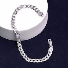 Private Lable Elegant Chain Silver Bracelet For Boys Silver Plated Stainless Steel Chain Style Silver Bracelet For Men Boys Mens