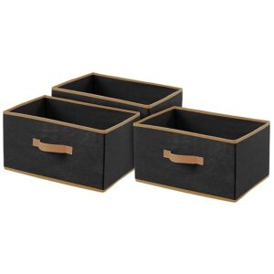 Private Lable Foldable Storage Box for Kids Toys and Clothes Pack of 3 Black NonWoven black