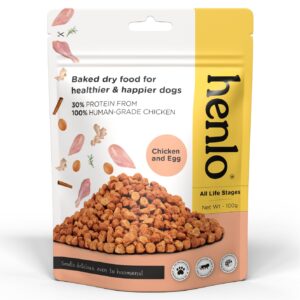 Henlo Chicken and Egg Baked Dry Dog Food for Adult and Puppy Dogs 100gm