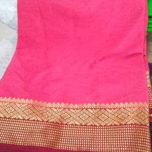 Private Lable Mysore silk saree pink colour