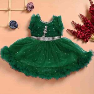 Private Lable Baby girls frocks dresses colour green size 1 yer