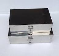 Private Lable Stainless Steel Storage BoxesCash Peti Pooja PetiOrganizer Vanity peti Safe Locker 8 inch Storage Steel Small box