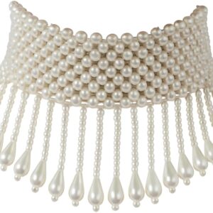 Private Lable Glamorous Black Beaded Tassel Choker Necklace Vintage Statement Jewelry for Women Elegant Accessory for Parties Weddings Special Events