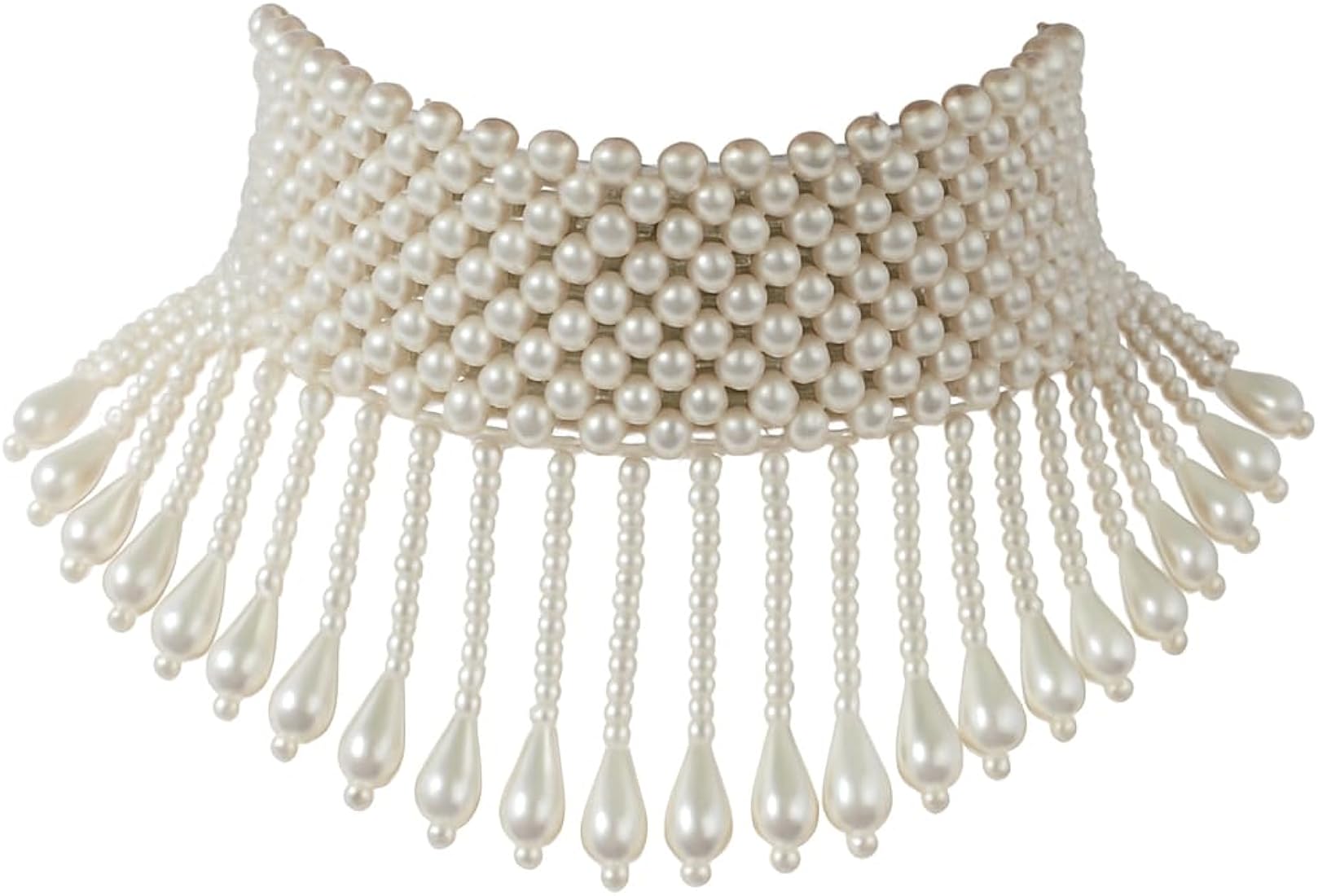 Private Lable Glamorous Black Beaded Tassel Choker Necklace Vintage Statement Jewelry for Women Elegant Accessory for Parties Weddings Special Events