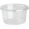 Private Lable transparent Round container with Air tight transparent box set of 15