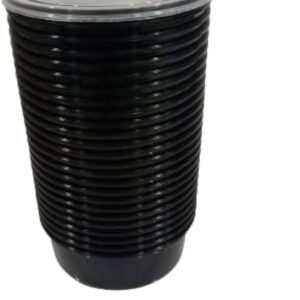 Private Lable Black Round container with lead for Food storage microwave safe kitchen storage Black 24 Pcs