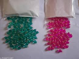Private Lable Oval Shape Beads for Jewelry Making Necklace Earring Bracelet Dresses and Craft Work total 60 pieces Green And Maroon Colour