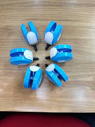 Private Lable walker wheels set of 4 white and blue colour