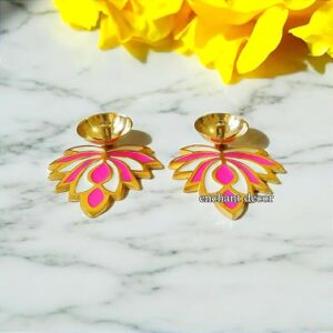 Private Lable Brass Rangoli Deepak with Alumnium Lotus Finish Floor Decoration 2 piece