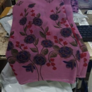Private Lable women saree colour pink With Blouse Pcs Purple Colour