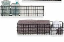 Private Lable 2Pcs TreeLen Wire Storage Baskets Metal Black pacl of 2 pcs