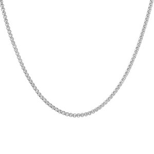 Private Lable Silver Box Chain Necklace Pack of 1